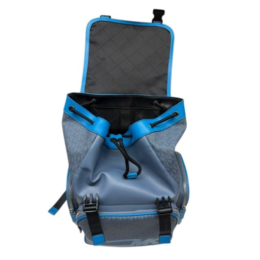 Michael Kors Cooper Denim Blue Utility Rucksack Flap Pocket‎ Large Backpack - Picture 11 of 16